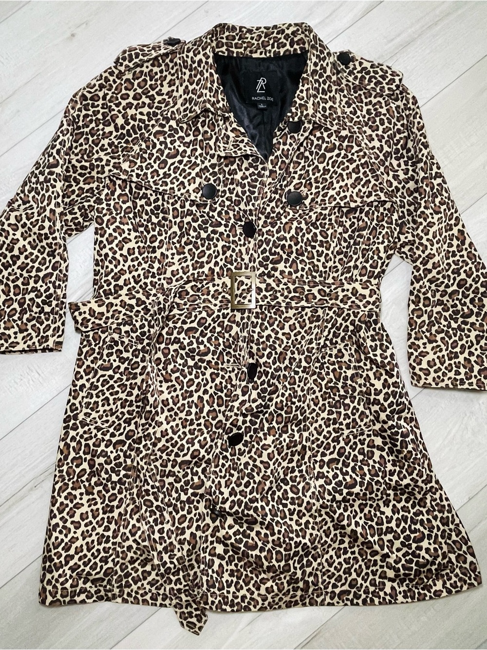 Leopard Print Trench Coat 🐆 Rain Jacket Windbreaker 🖤 RACHEL ZOE
